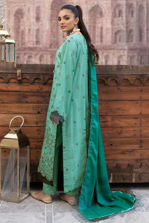 Dhanak DH-30 : Luxury Embroidered Dhanak 3PC - Kleren