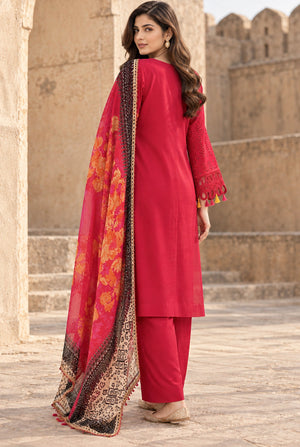 Flora F-37 stitched embroidered viscose 3 piece suit