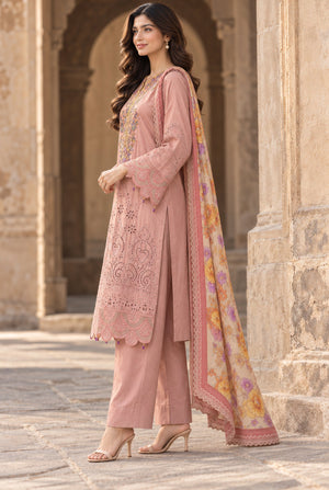 Flora F-40 stitched embroidered viscose 3 piece suit
