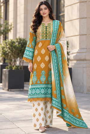 Mehr-O-Maah M-23 digital printed khaddar 3 piece suit