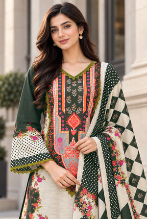 Mehr-O-Maah M-25 digital printed khaddar 3 piece suit