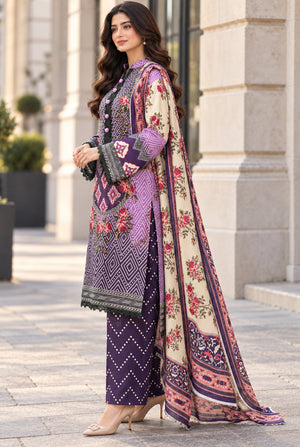 Mehr-O-Maah M-26 digital printed khaddar 3 piece suit
