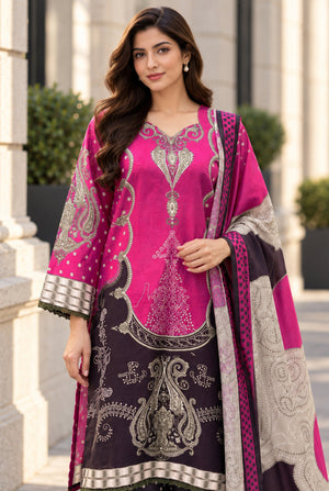 Mehr-O-Maah M-29 digital printed khaddar 3 piece suit