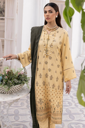 Saffron SA-10 : Unctitched Embroidered Dhanak 3PC - Kleren