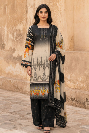 UNS U-40 : Digital Printed Lawn 3 Piece