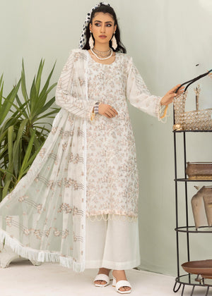 Sarang S-32 : Embroidered Slub Karandi 3PC - Kleren