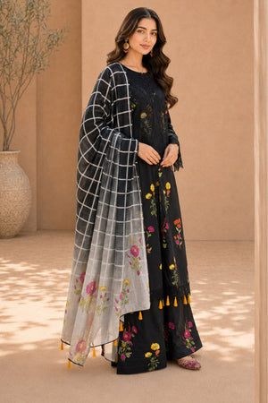 Eleganza E-12 : Stitched Embroidered & Digital Printed Lawn 3pc - Kleren