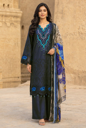 Flora F-32 stitched embroidered viscose 3 piece suit
