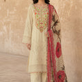 Flora F-33 stitched embroidered viscose 3 piece suit