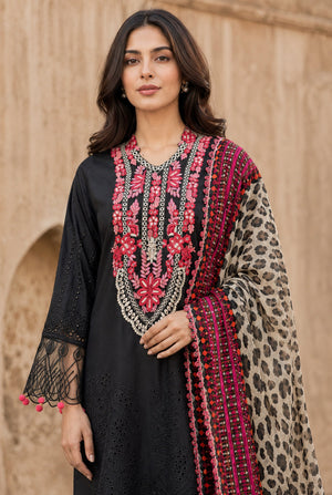 Flora F-34 stitched embroidered viscose 3 piece suit