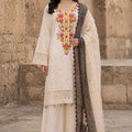 Flora F-35 stitched embroidered viscose 3 piece suit