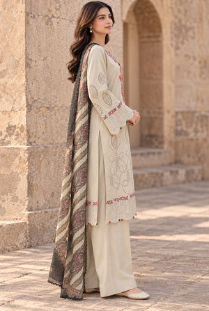 Flora F-39 stitched embroidered viscose 3 piece suit