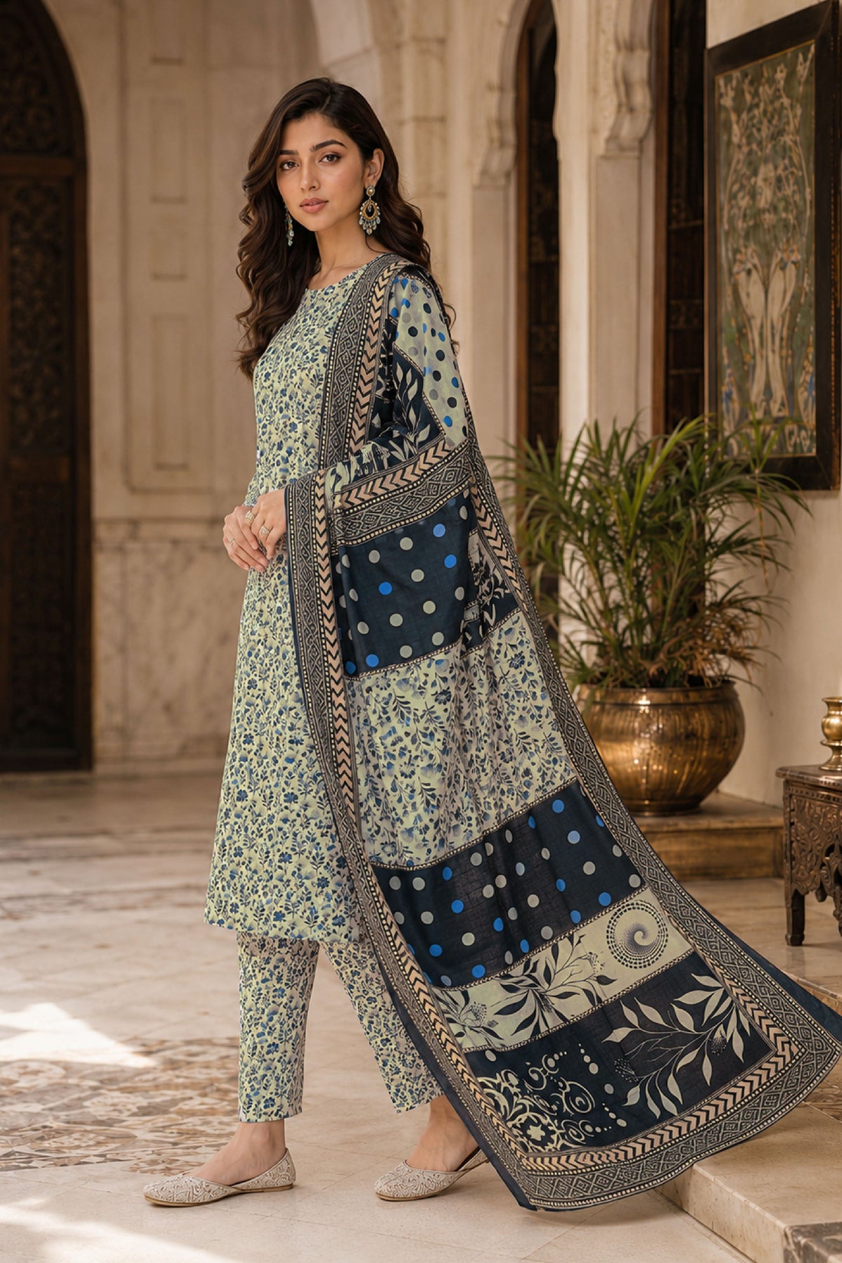 Farda F-21 : Digital Printed Doria Lawn 3 Piece