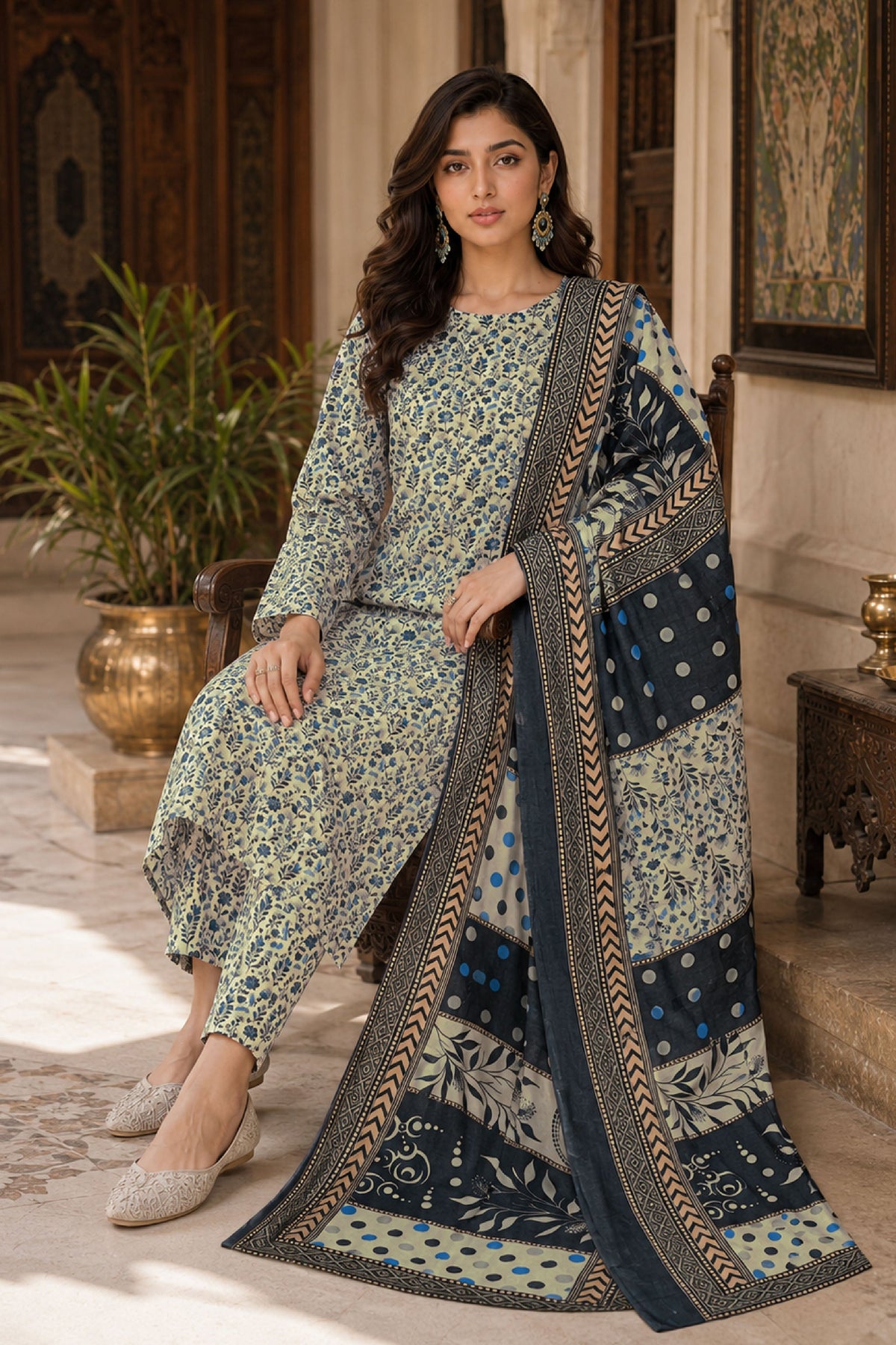 Farda F-21 : Digital Printed Doria Lawn 3 Piece