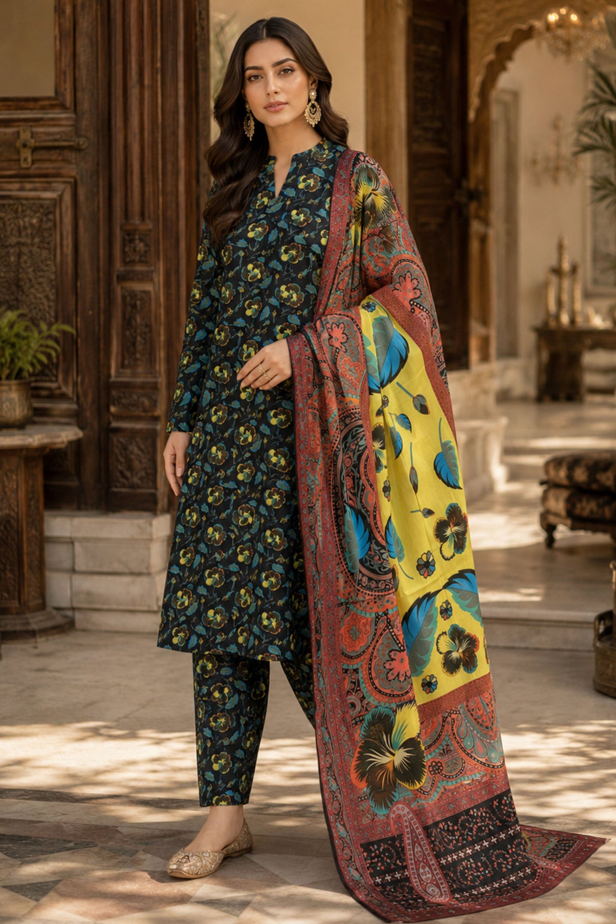 Farda F-23 : Digital Printed Doria Lawn 3 Piece