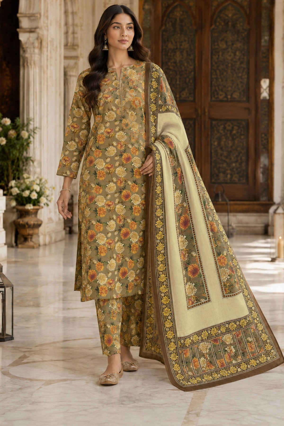 Farda F-24 : Digital Printed Doria Lawn 3 Piece