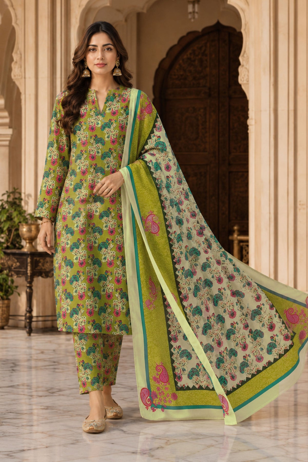 Farda F-28 : Digital Printed Doria Lawn 3 Piece