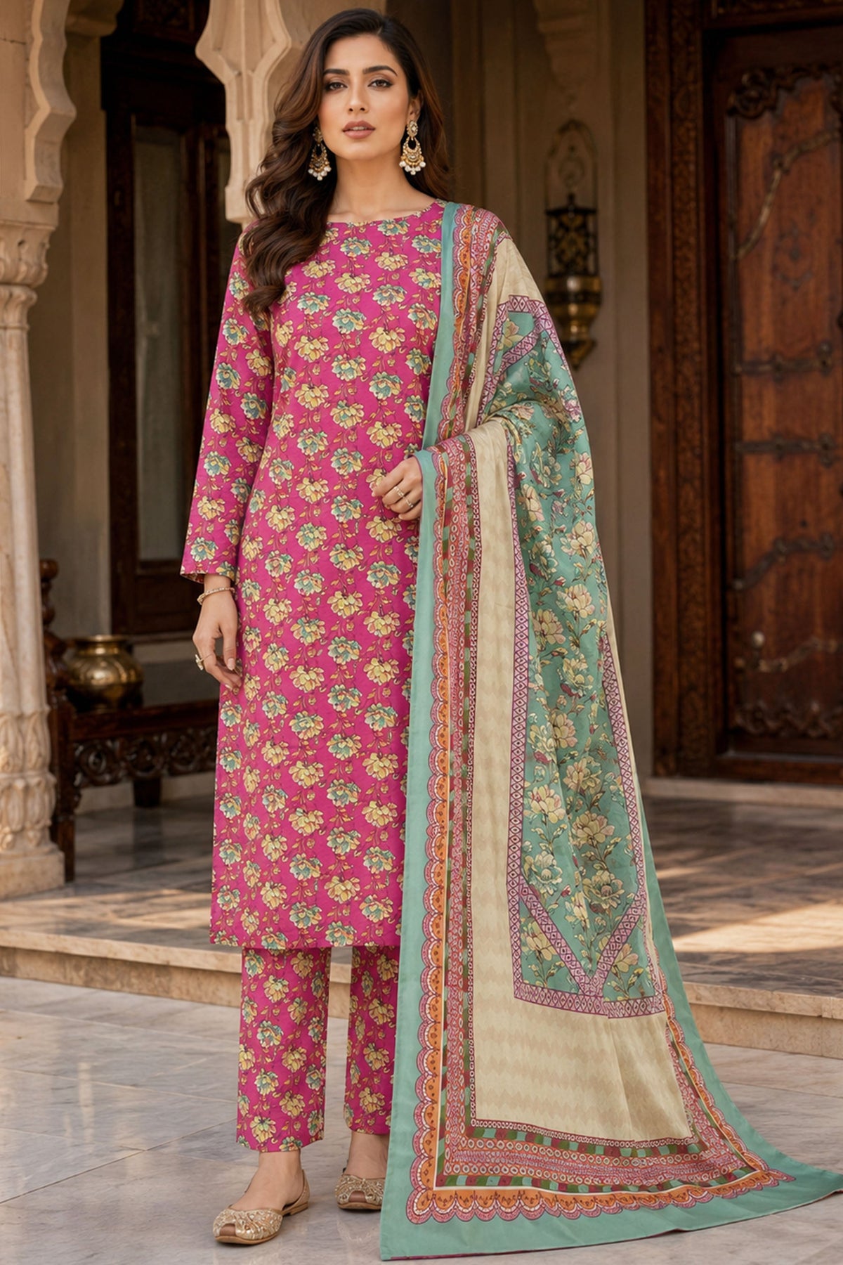 Farda F-29 : Digital Printed Doria Lawn 3 Piece
