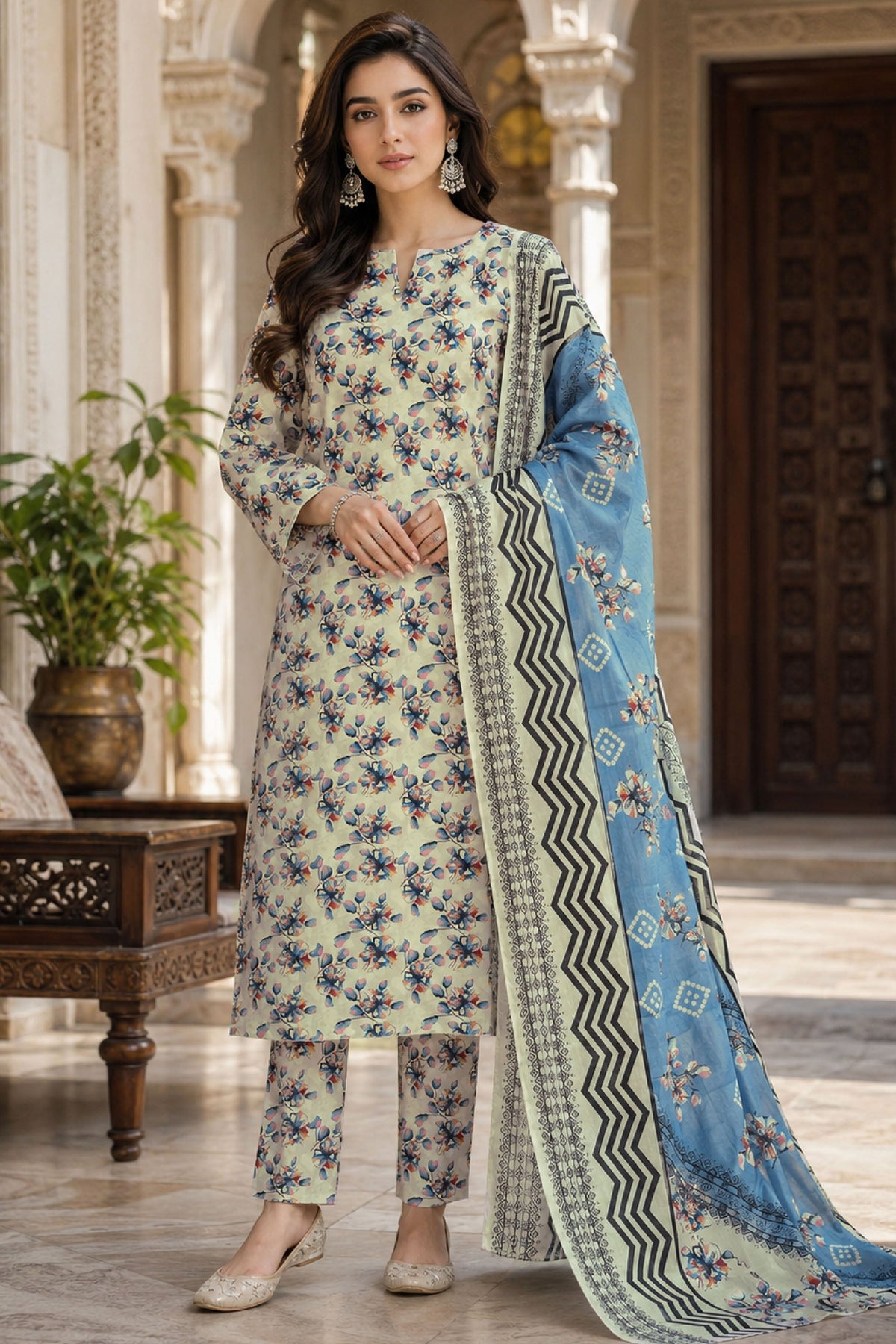 Farda F-32 : Digital Printed Doria Lawn 3 Piece
