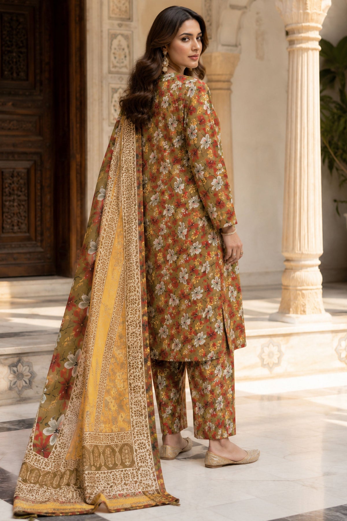 Farda F-33 : Digital Printed Doria Lawn 3 Piece