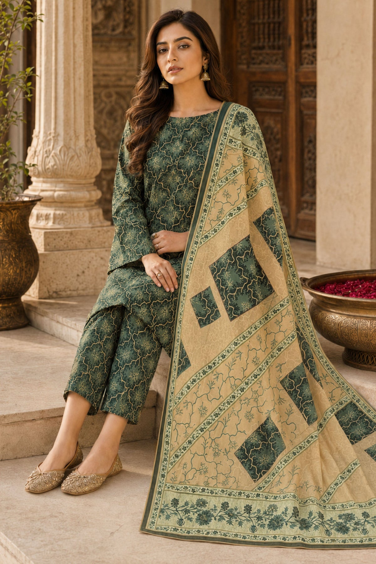 Farda F-39 : Digital Printed Doria Lawn 3 Piece