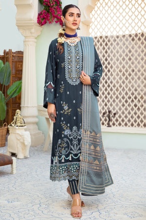 Imroz I-16 : Embroidered Viscose 3PC - Kleren
