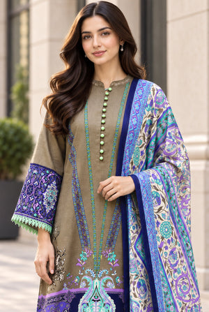 Mehr-O-Maah M-21 digital printed khaddar 3 piece suit