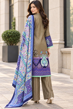 Mehr-O-Maah M-21 digital printed khaddar 3 piece suit