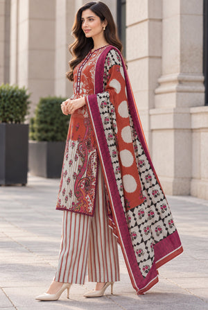 Mehr-O-Maah M-22 digital printed khaddar 3 piece suit