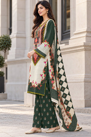 Mehr-O-Maah M-25 digital printed khaddar 3 piece suit