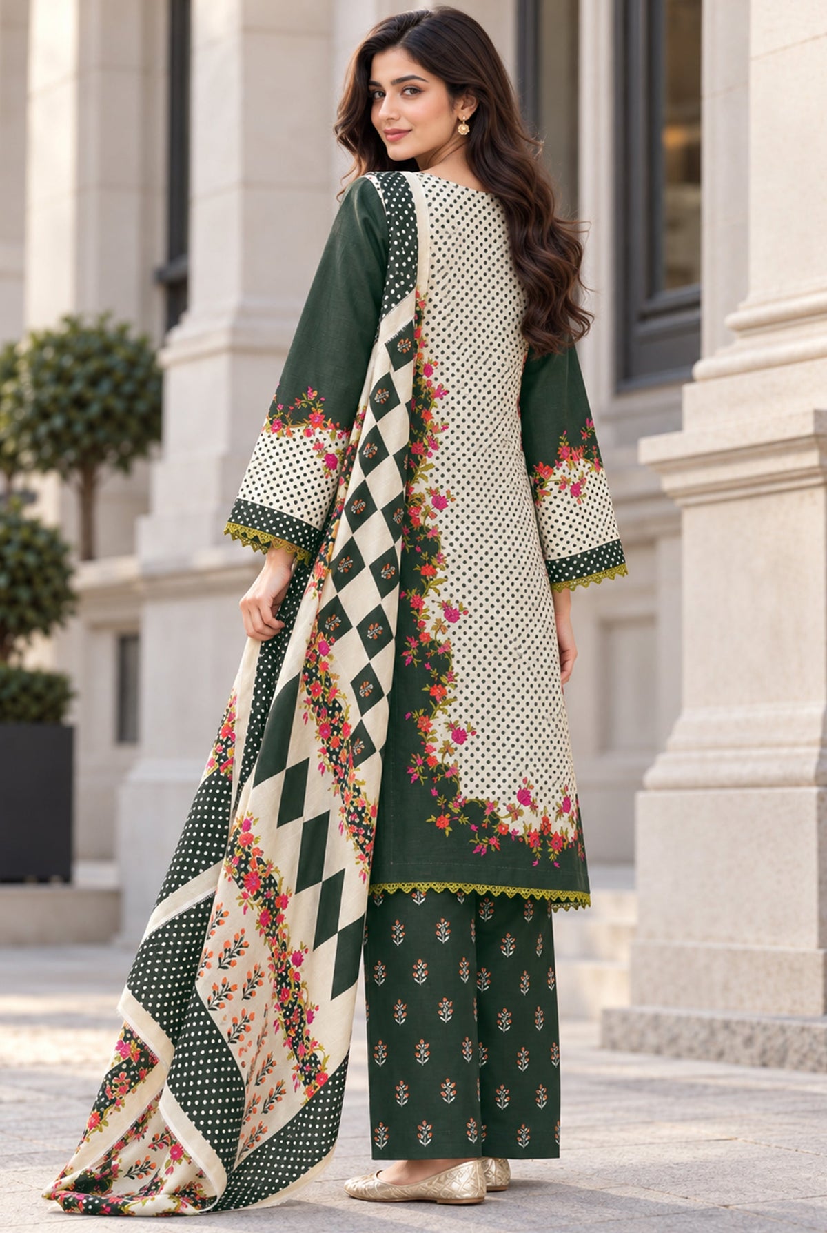 Mehr-O-Maah M-25 digital printed khaddar 3 piece suit