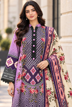 Mehr-O-Maah M-26 digital printed khaddar 3 piece suit