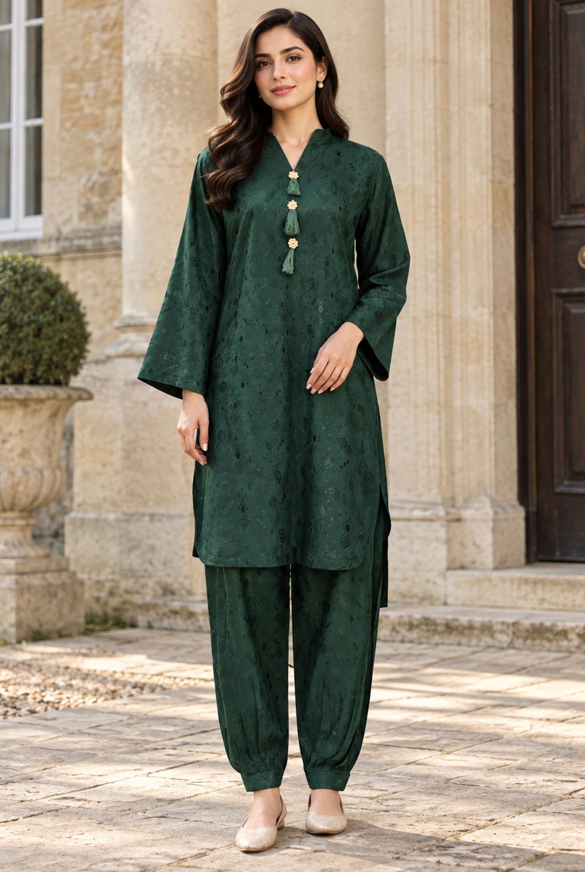 NOVA NV-13 stitched dyed jacquard viscose 2 piece suit