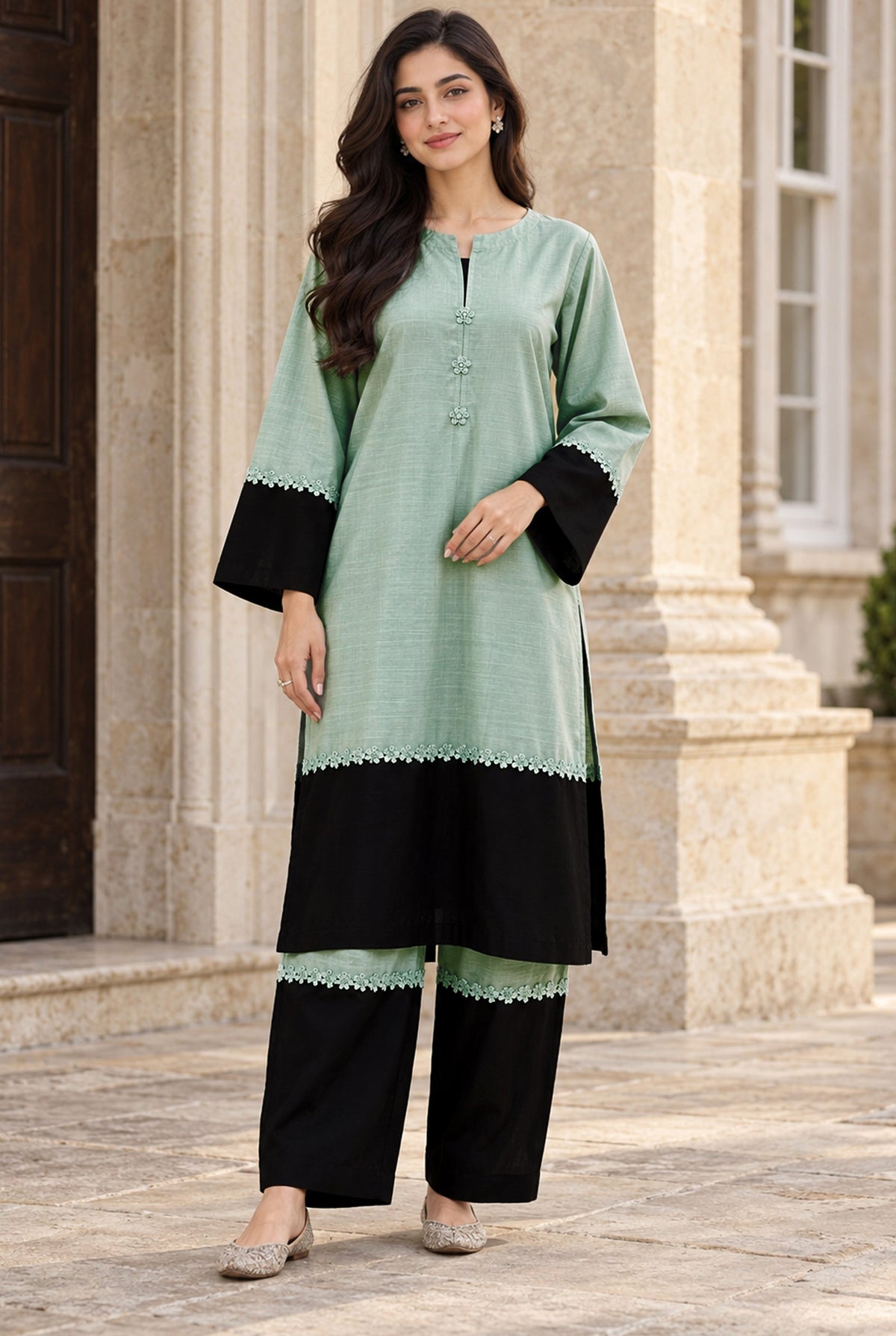 NOVA NV-02 stitched dyed khaddar 2 piece suit
