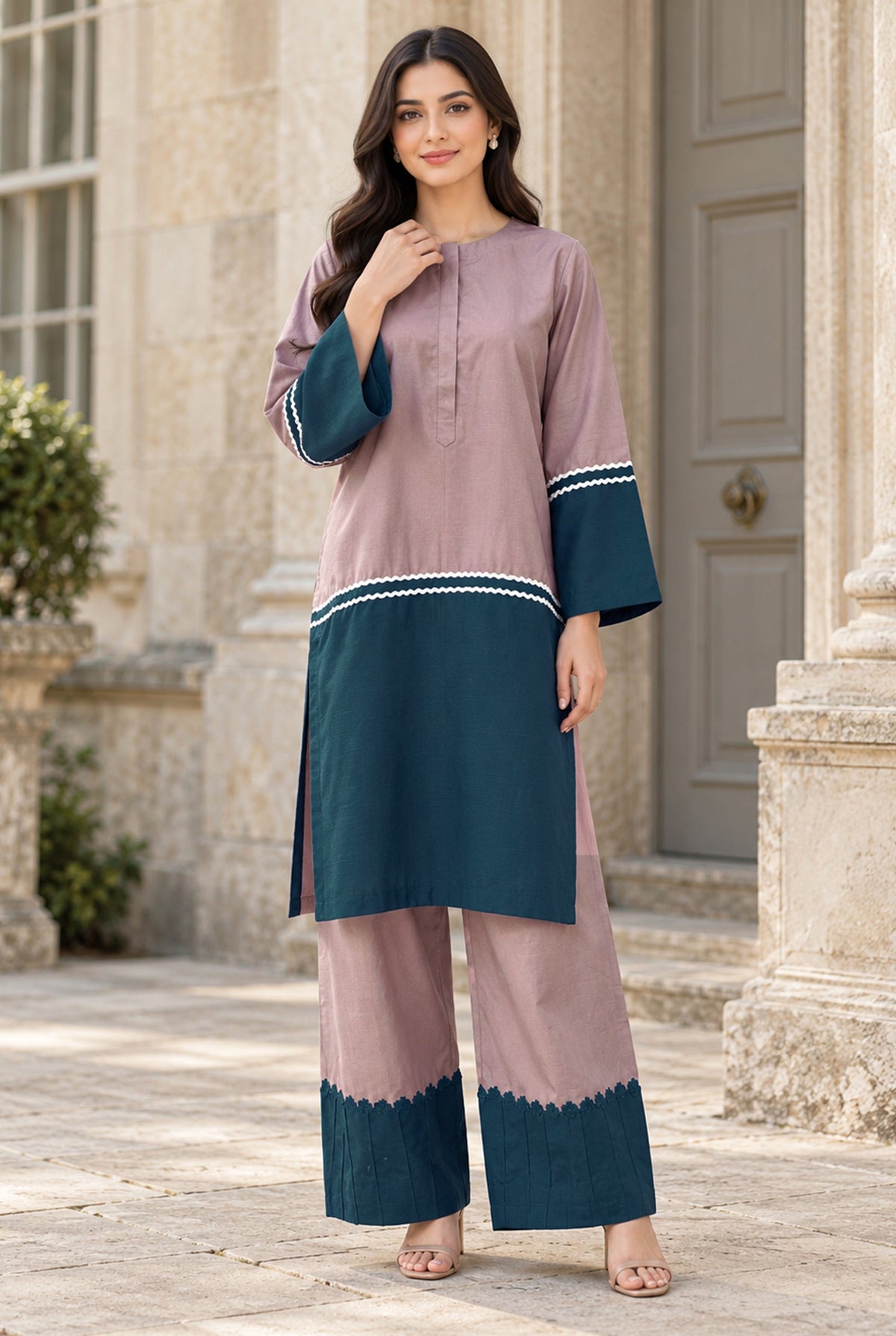NOVA NV-03 stitched dyed khaddar 2 piece suit