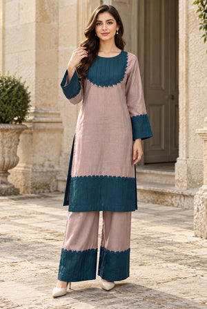 NOVA NV-06 stitched dyed khaddar 2 piece suit