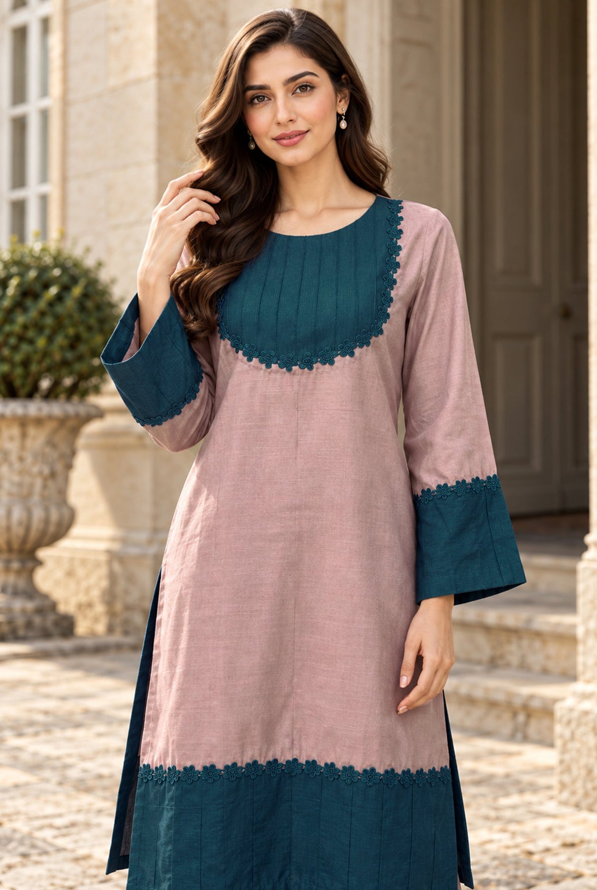 NOVA NV-06 stitched dyed khaddar 2 piece suit