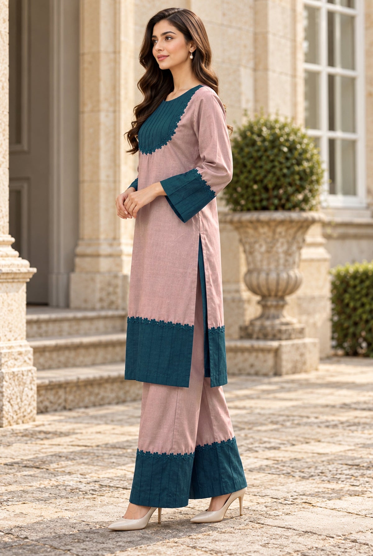 NOVA NV-06 stitched dyed khaddar 2 piece suit