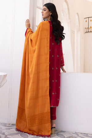 Saffron SA-02 : Embroidered Dhanak 3PC - Kleren