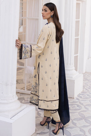 Saffron SA-08 : Embroidered Dhanak 3PC - Kleren