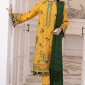 Saffron SA-11 : Embroidered Dhanak 3PC - Kleren