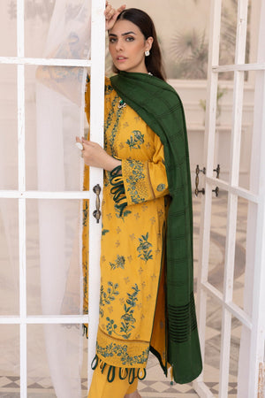 Saffron SA-11 : Embroidered Dhanak 3PC - Kleren