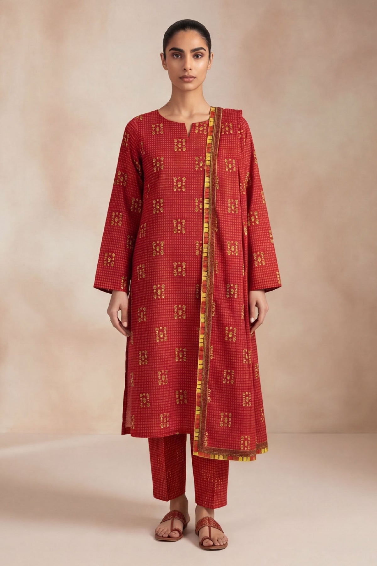 Vasl D-38 : Printed Lawn 3PC - Kleren